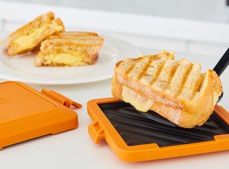 Morphy Richards Mico Microwave Toastie Sandwich Maker and Grill, Silicone  Microwaveable Cookware, Non-stick Coating, Heatwave Technology, Orange,  511644 : : Home & Kitchen